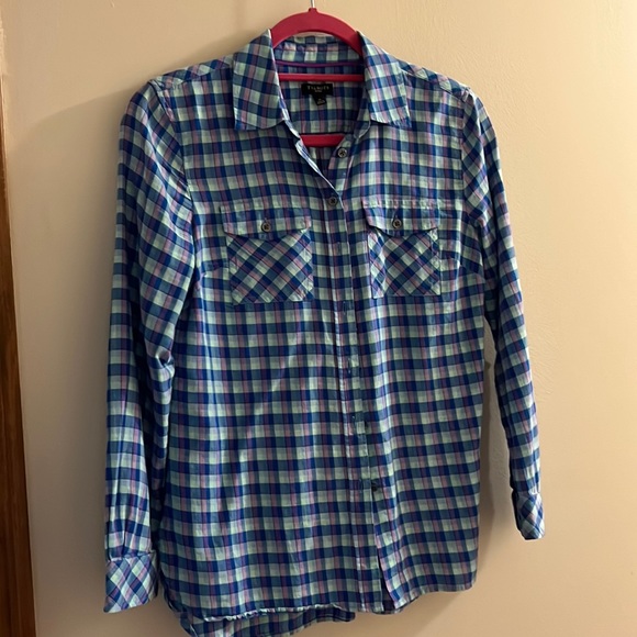 Talbots Tops - Talbots size PP blue and white plaid shirt. EUC, could use a bit if pressing.